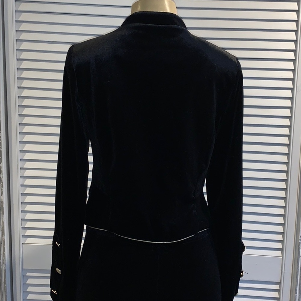 WHO WHAT WEAR Black Velvet Military Style Jacket - Picture 5 of 9